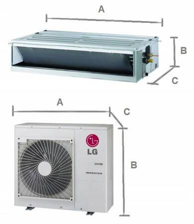 Klimatyzator kanałowy LG CI średni spręż 9,5 kW