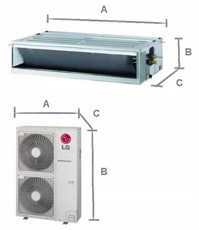 Klimatyzator kanałowy LG średni spręż 12,0 kW