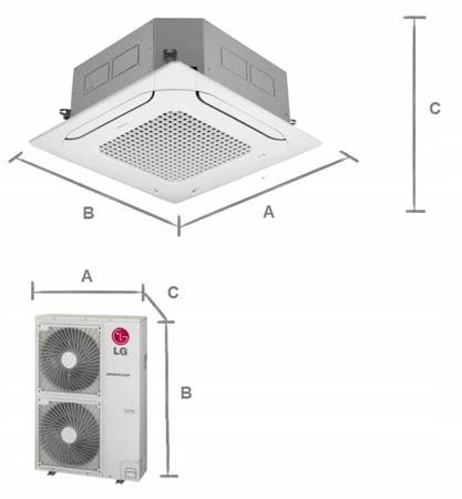 Klimatyzator kasetonowy LG H-INVERTER 12,1 kW R32